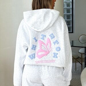 White Fox Give You The Best Oversized Hoodie Grey Marle